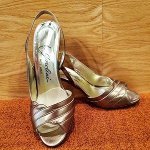 Vintage Garolini Mes Ami Gold slingback, open toe